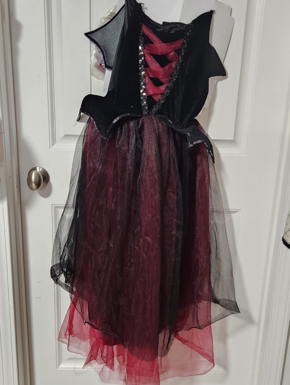 Girls' Black and Burgundy Tulle Vampire "Dracula's Darling" Costume Dress 10/12